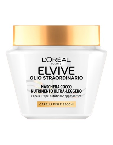 offerta Elvive L'Oreal Paris Olio Straordinario Maschera Cocco Nutrimento Ultra Leggero 300 ml