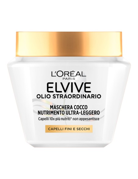 offerta Elvive L'Oreal Paris Olio Straordinario Maschera Cocco Nutrimento Ultra Leggero 300 ml
