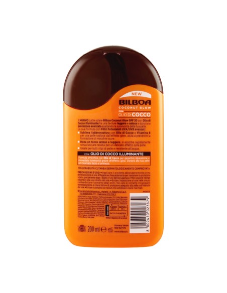 offerta Bilboa Coconut Glow SPF 30 Protezione Alta con Olio di Cocco Illuminante 200 ml