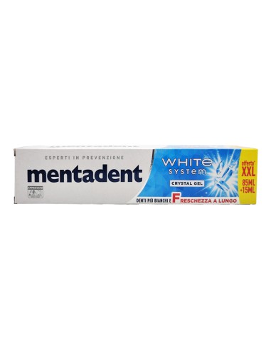 offerta Mentadent Dentifricio White System Crystal Gel 100 ml