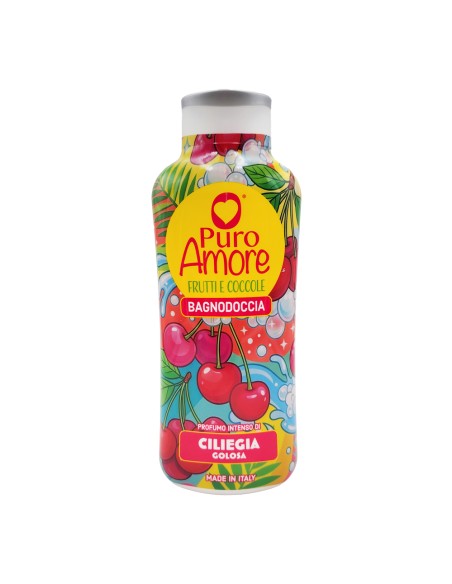 offerta Puro Amore Frutti e Coccole Bagnodoccia Profumo Intenso di Ciliegia Golosa 650 ml