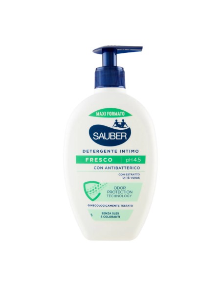 offerta Sauber Detergente Intimo Fresco pH 4,5 con Antibatterico ed Estratto di Tè Verde 350 ml
