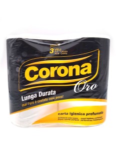 Corona Oro Carta Igienica Profumata 3 Veli Lunga Durata 4 Pz