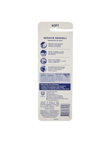 offerta Mentadent Gengive Sensibili Spazzolino Setole Soft Delicato sulle Gengive 4 Pz