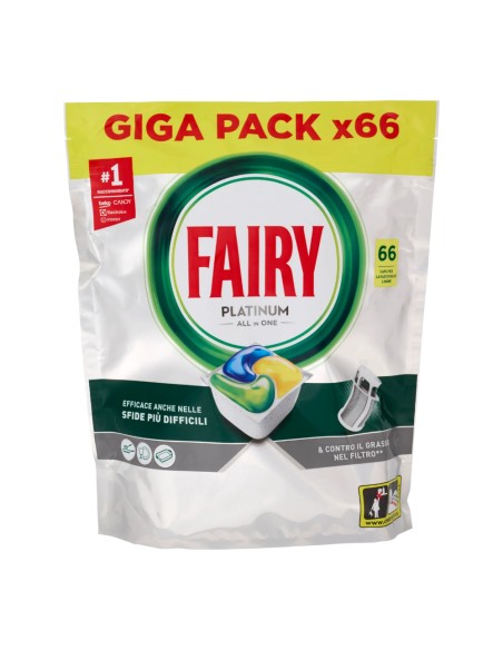 offerta Fairy Caps Platinum All in One Fragranza Limone 66 Lavaggi