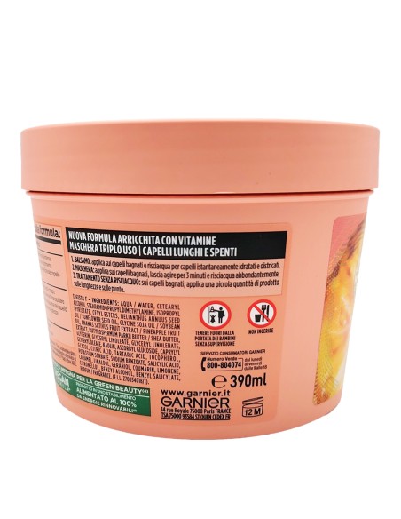 offerta Garnier Fructis Maschera Triplo Uso Lunghezze Luminose Hair Food Ananas 390 ml