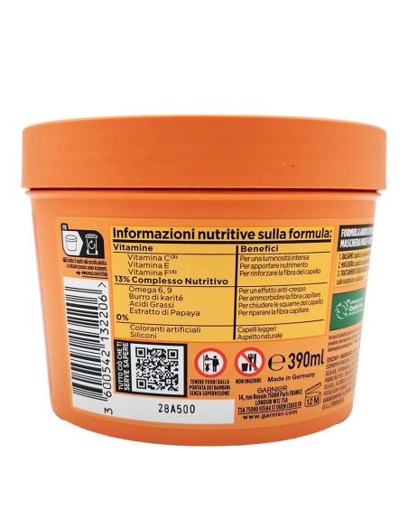 offerta Garnier Fructis Maschera Multi Uso Riparatrice Hair Food Papaya 390 ml