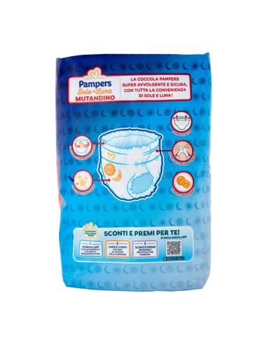 offerta Pampers Sole e Luna Pannolini Mutandino per Bambini 6 XL 15 Kg 13 Pz