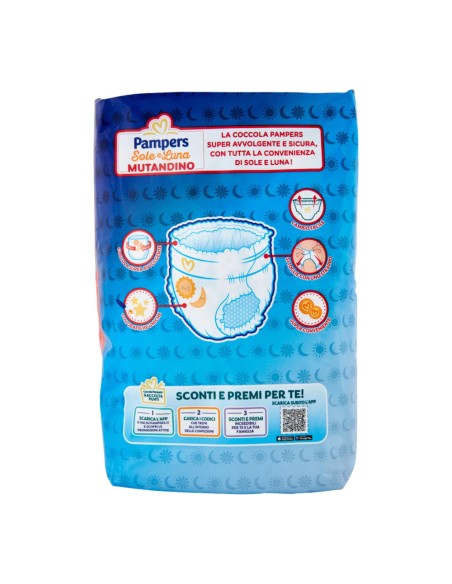 offerta Pampers Sole e Luna Pannolini Mutandino per Bambini 6 XL 15 Kg 13 Pz