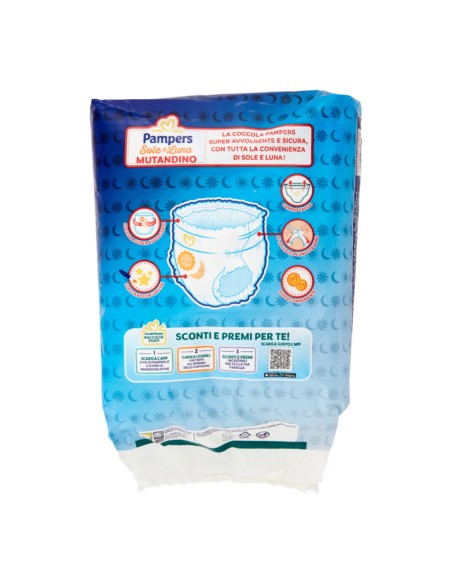 offerta Pampers Sole e Luna Pannolini Mutandino per Bambini 4 Maxi 8-15 Kg 15 Pz