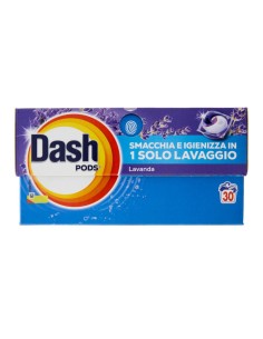 Dash Pods Detersivo Lavatrice in Capsule Profumo di Lavanda 30 Pods