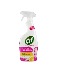 Cif Spray Attivo Multiuso con Candeggina 100% Igienizzante Fragranza Limone 650 ml