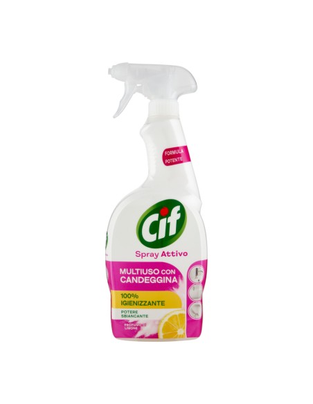offerta Cif Spray Attivo Multiuso con Candeggina 100% Igienizzante Fragranza Limone 650 ml