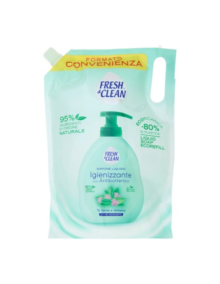 offerta Fresh & Clean Eco Ricarica Sapone Liquido Igienizzante Antibatterico Tè Verde e Verbena 1000 ml