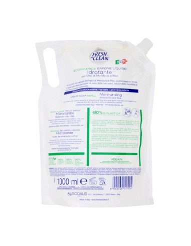 offerta Fresh & Clean Eco Ricarica Sapone Liquido Idratante Olio di Mandorla e Riso 1000 ml