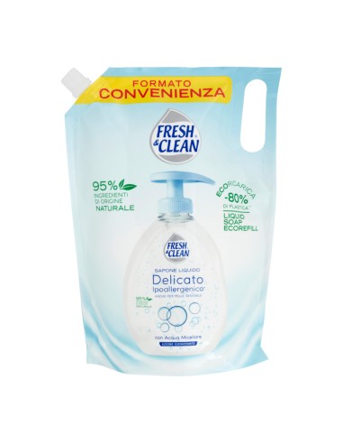 offerta Fresh & Clean Eco Ricarica Sapone Liquido Delicato Ipoallergenico Acqua Micellare 1000 ml