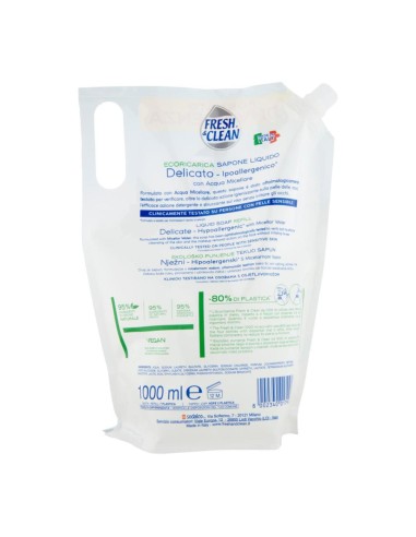 offerta Fresh & Clean Eco Ricarica Sapone Liquido Delicato Ipoallergenico Acqua Micellare 1000 ml