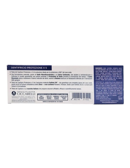 offerta Pasta del Capitano Dentifricio Protezione X5 75 ml