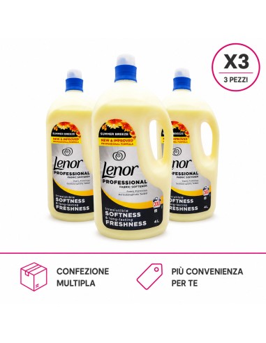 offerta Lenor Professional Ammorbidente Liquido Fragranza Brezza Estiva 4 L X3 Pezzi