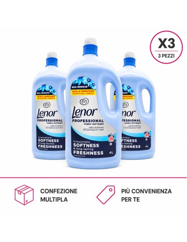 offerta Lenor Professional Ammorbidente Liquido Fragranza Brezza Marina 4 L X3 Pezzi