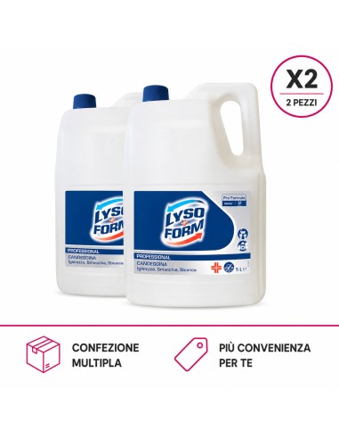 offerta Lysoform Professional Pro Candeggina Classica 5 L X2 Pezzi