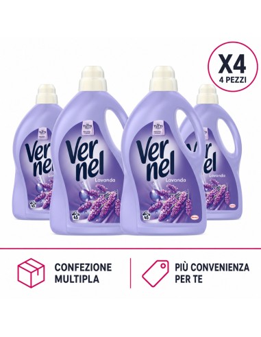 offerta Vernel Lavanda  Ammorbidente per Bucato 45 Lavaggi 2,97 L X4 Pezzi