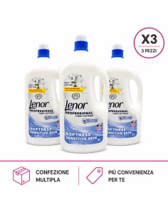 Lenor Professional Ammorbidente Liquido Fragranza Soffice Cotone per Pelli Sensibili 4 L X3 Pezzi