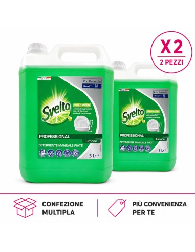 offerta Svelto Professional Detergente Manuale Piatti Fragranza Limone Triplo Potere 5 L X2 Pezzi
