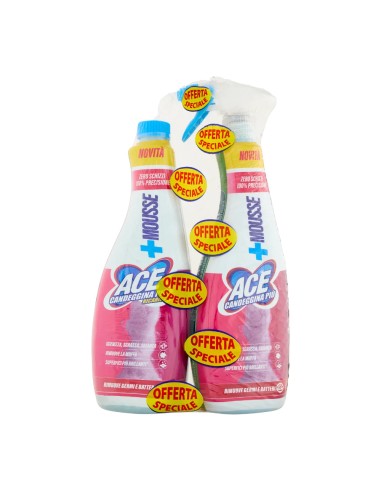 offerta Ace Candeggina Più +Mousse Spray con Ricarica  Zero Schizzi 690 ml
