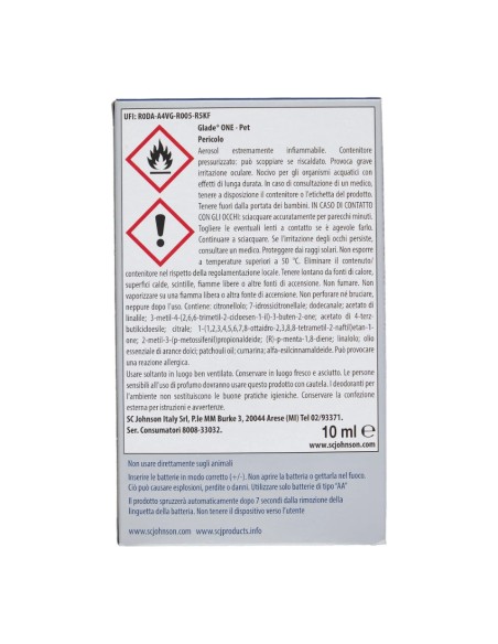 offerta Glade One Sense e Spray Diffusore Elettrico con Ricarica Odour Solution 10 ml