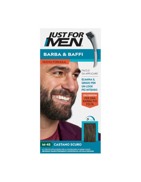 offerta Just for Men Barba e Baffi Colorante M-45 Castano Scuro Nuova Formula con Cheratina