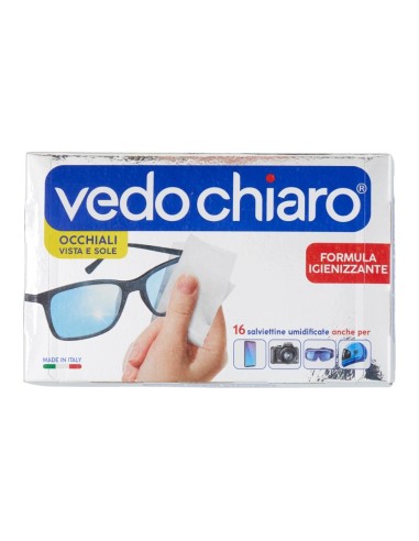 offerta Vedo Chiaro Occhiali Vista e Sole Salviettine Umidificate Formula Igienizzante 16 Pz