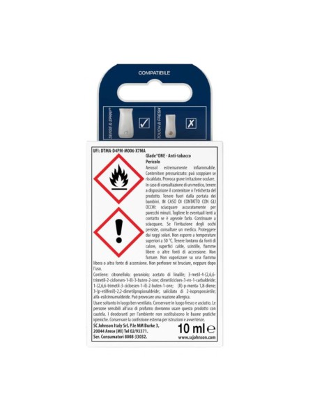 offerta Glade One Anti-Tabacco Ricarica per Diffusore Odour Solutions 10 ml