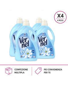 Vernel Blu Oxygen Ammorbidente per Bucato Freschezza Rivitalizzante 2,97 L X4 Pezzi