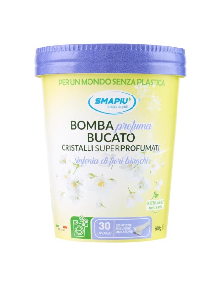 offerta Smapiù Bomba Profuma Bucato Cristalli Superprofumati Sinfonia di Fiori Bianchi 500 g