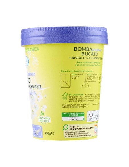 offerta Smapiù Bomba Profuma Bucato Cristalli Superprofumati Sinfonia di Fiori Bianchi 500 g
