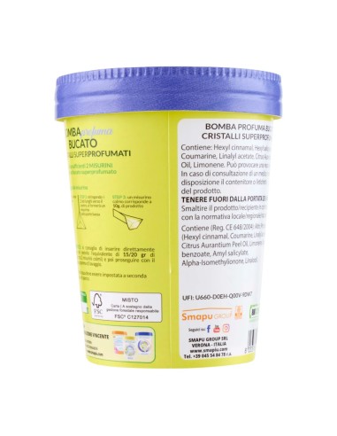 offerta Smapiù Bomba Profuma Bucato Cristalli Superprofumati Sinfonia di Fiori Bianchi 500 g