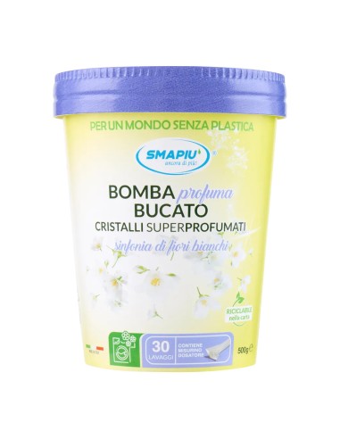 offerta Smapiù Bomba Profuma Bucato Cristalli Superprofumati Sinfonia di Fiori Bianchi 500 g