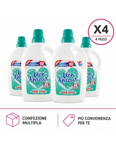 Mon Amour Ammorbidente Concentrato Igiene Attiva con Extra Profumo 3 L X4 Pezzi