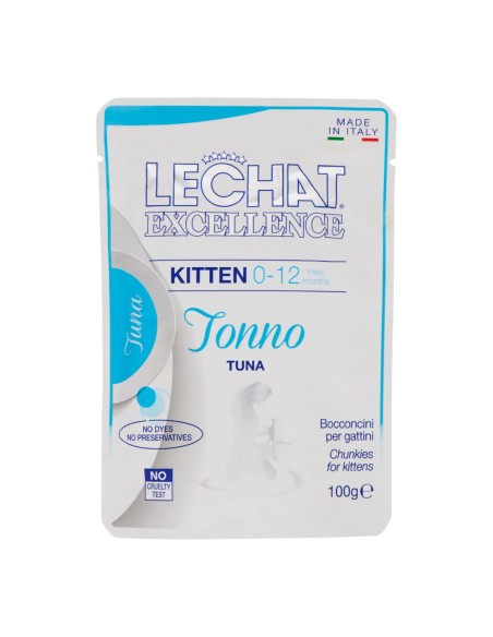 offerta LeChat Excellence Junior Cibo Umido per Gatti 0-12 Mesi Bocconcini con Tonno 100 g