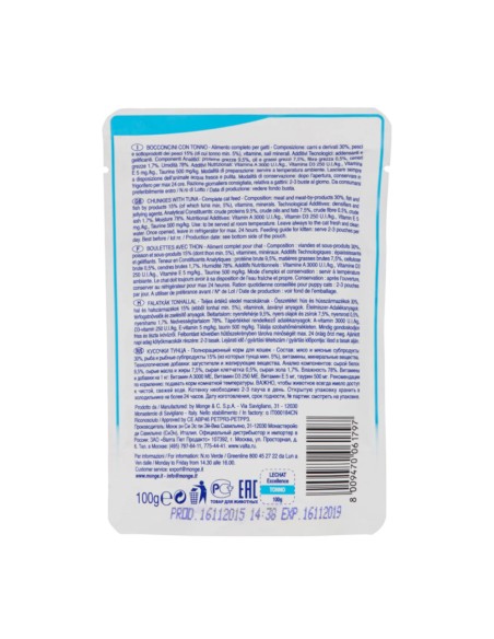 offerta LeChat Excellence Junior Cibo Umido per Gatti 0-12 Mesi Bocconcini con Tonno 100 g