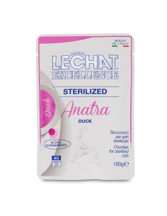 LeChat Excellence Sterilized Cibo Umido per Gatti Bocconcini con Anatra 100 g