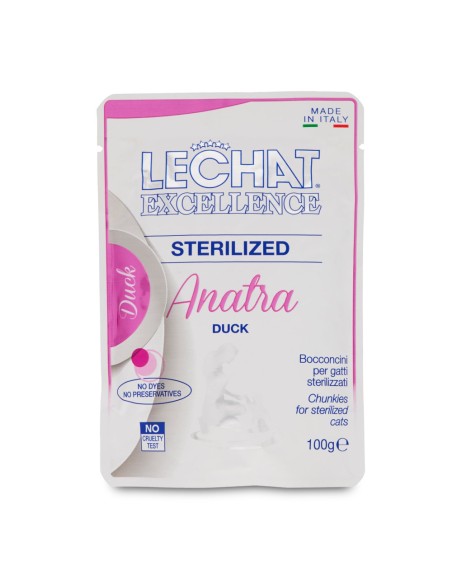 offerta LeChat Excellence Sterilized Cibo Umido per Gatti Bocconcini con Anatra 100 g
