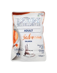 LeChat Excellence Adult Cibo Umido per Gatti Bocconcini con Salmone 100 g