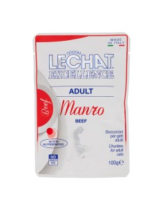 LeChat Excellence Adult Cibo Umido per Gatti Bocconcini con Manzo 100 g