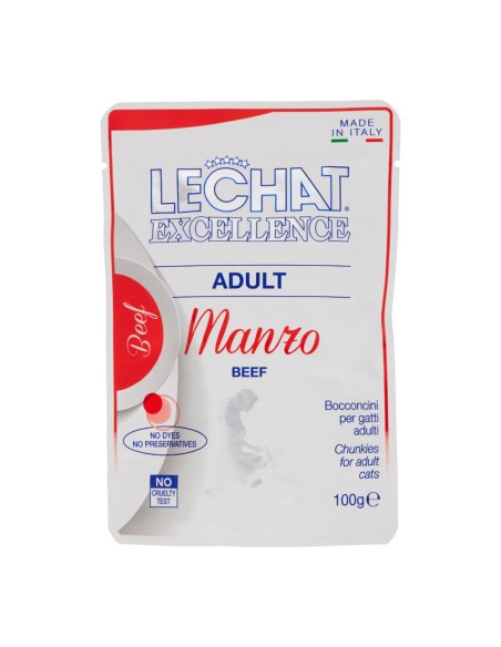 offerta LeChat Excellence Adult Cibo Umido per Gatti Bocconcini con Manzo 100 g