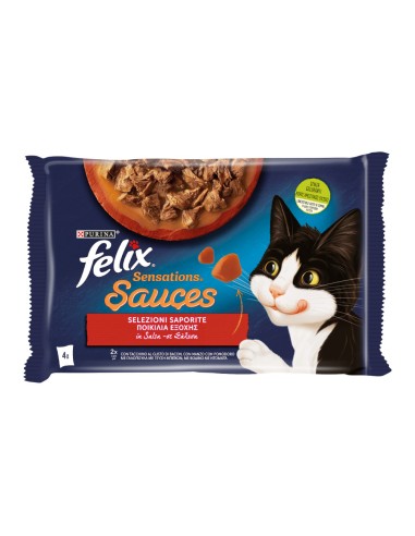offerta Purina Felix Sensations Sauces Cibo Umido per Gatti Tacchino con Manzo in Salsa 4x85 g SCADENZA 30/11/2026