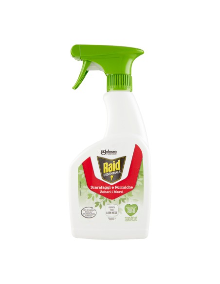 offerta Raid Essentials Spray Insetticida Scarafaggi e Formiche con Estratti di Fiori di Piretro 500 ml SCADENZA 10/10/2026