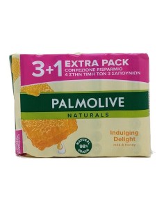 Palmolive Naturals Sapone Solido Indulging Delight Latte e Miele  3+1 Extra Pack