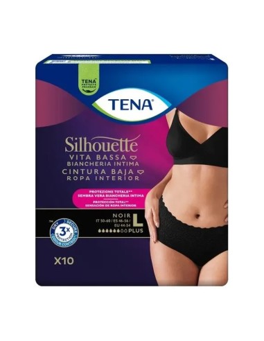 offerta Tena Silhouette Mutandine Assorbenti Monouso Noir Vita Bassa Taglia L Normal 10 Pz